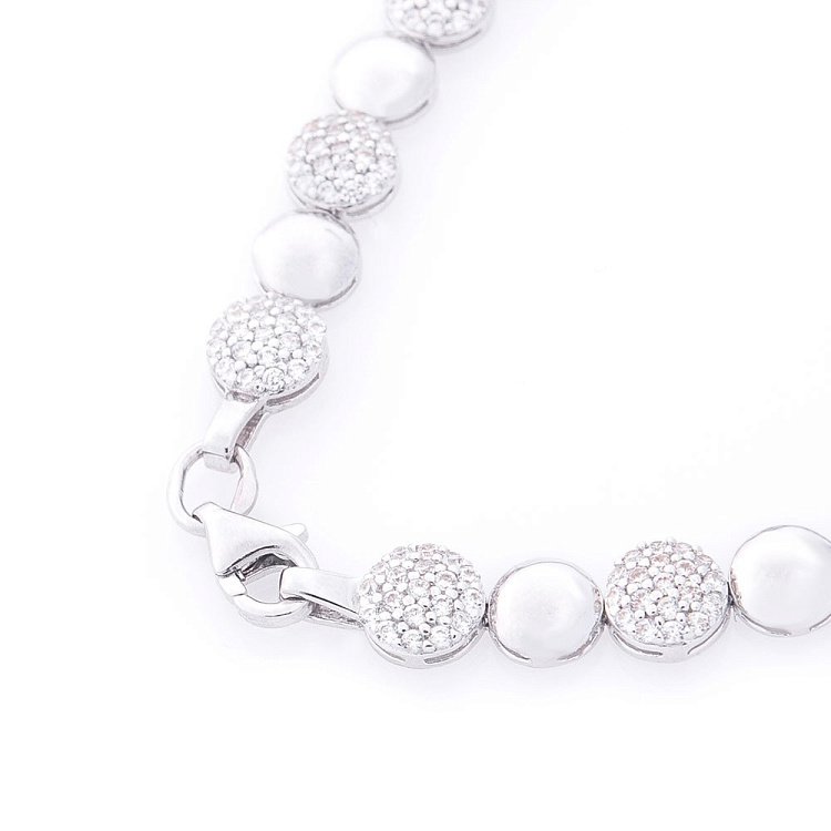 Золотий браслет з фіанітами б04083 від ювелірного магазину Онікс - 2