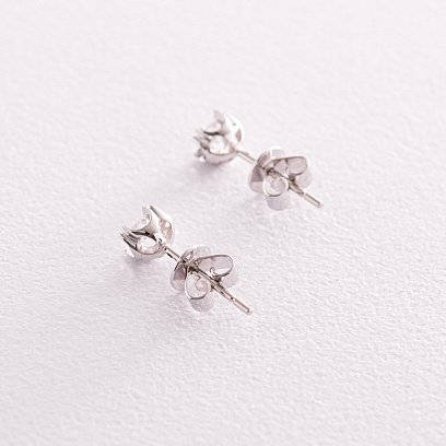 Золотые серьги - пусеты с бриллиантами сб0038cha №5