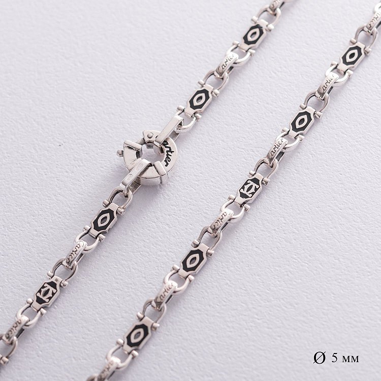 Чоловічий срібний ланцюжок (емаль) 0.5 см Ц0024ч від ювелірного магазину Онікс