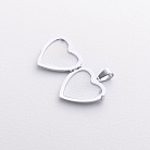Кулон для фотографии "Сердце" в белом золоте п04079 от ювелирного магазина Оникс - 1
