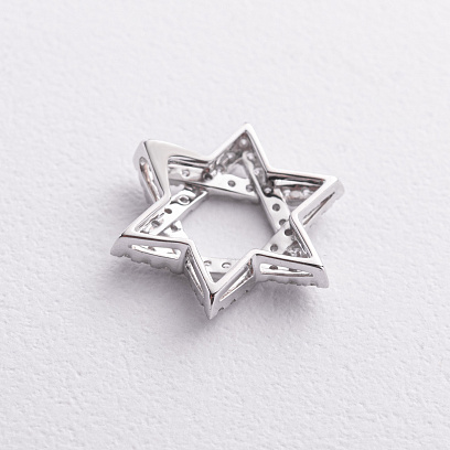 Золотий кулон "Зірка Давида" (діамант) пб0409ri №5