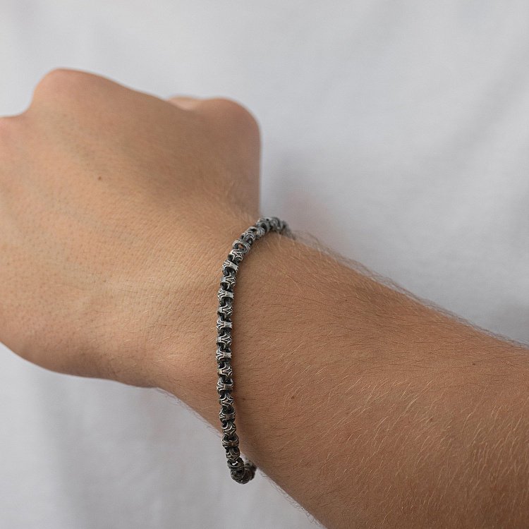 Мужской серебряный браслет 141719 от ювелирного магазина Оникс - 1