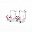 Срібні сережки "Метелик" (Емаль і фіаніти) 122053 от ювелирного магазина Оникс - 2