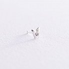 Срібний пірсинг в ніс "Метелик" з фіанітом пирснмет от ювелирного магазина Оникс
