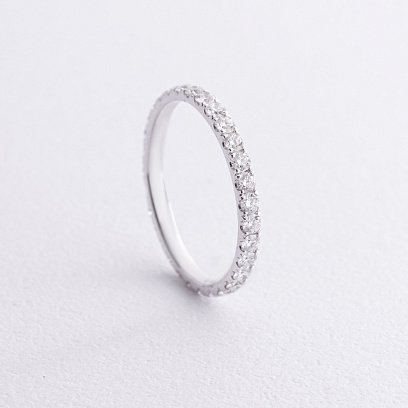 Золотое кольцо с дорожкой бриллиантов кб0541cha