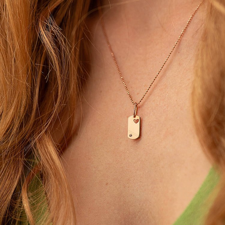 Кулон "Сердечко" для гравіювання (червоне золото) п03243 від ювелірного магазину Онікс - 3