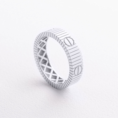 Кольцо "Love" в белом золоте к08452