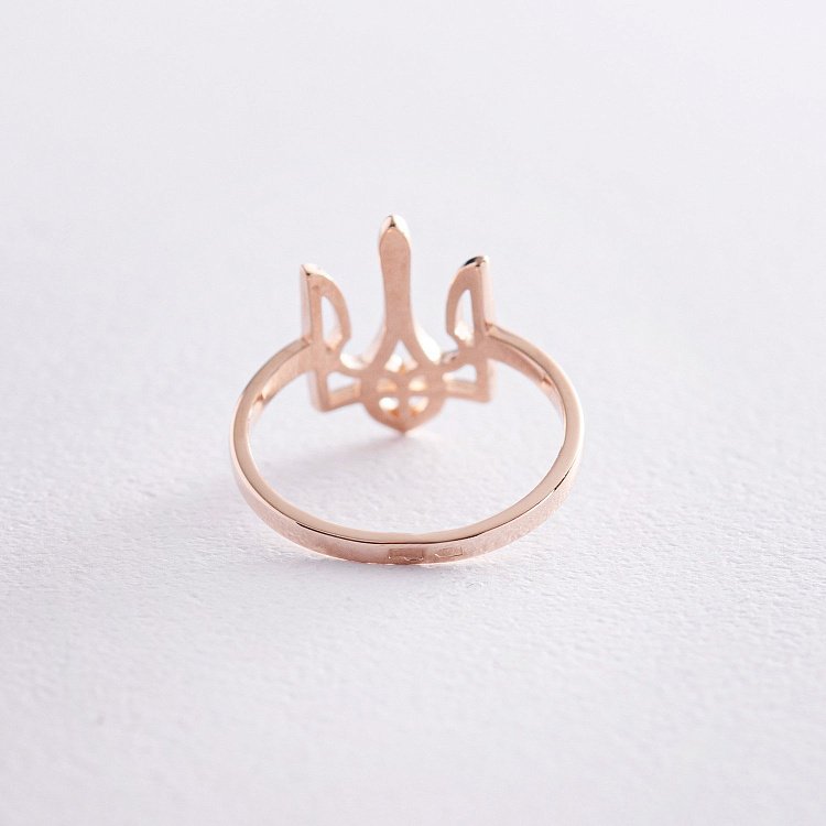 Кольцо  "Герб Украины - Тризуб" в красном золоте к07098 от ювелирного магазина Оникс - 7