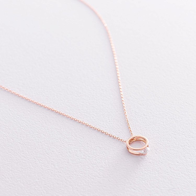 Кольє "Амелія" в червоному золоті (фіаніт) кол01899 від ювелірного магазину Онікс