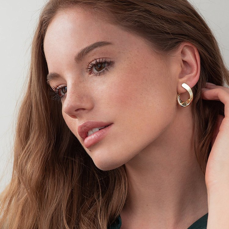 Серьги "Капельки" в желтом золоте с07384 от ювелирного магазина Оникс - 2