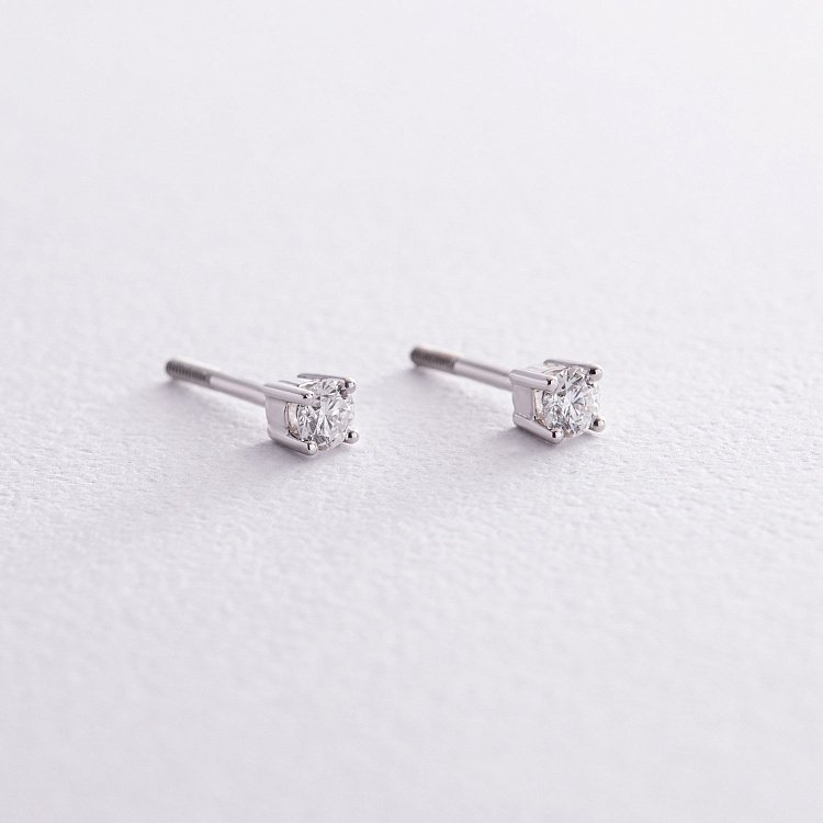 Золоті сережки - пусети 2 в 1 з діамантами 331981121 від ювелірного магазину Онікс - 4