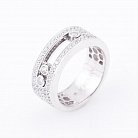 Срібний перстень з фіанітами 111950 от ювелирного магазина Оникс - 2