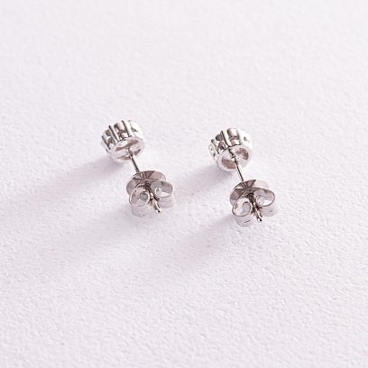 Золотые серьги - пусеты с бриллиантами сб0225са №4