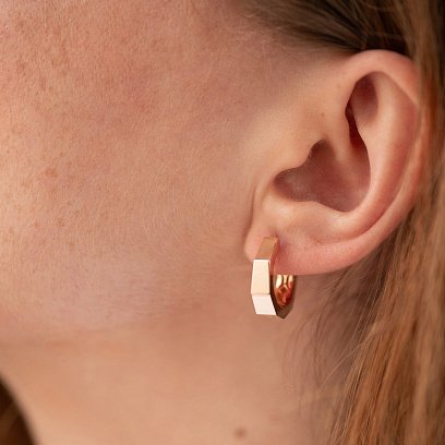 Серьги - кольца "Bruna" в красном золоте с09016 №6