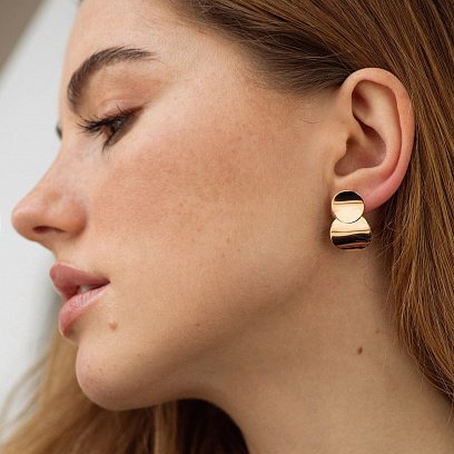 Серьги "Уникальные" в красном золоте 470578 №2