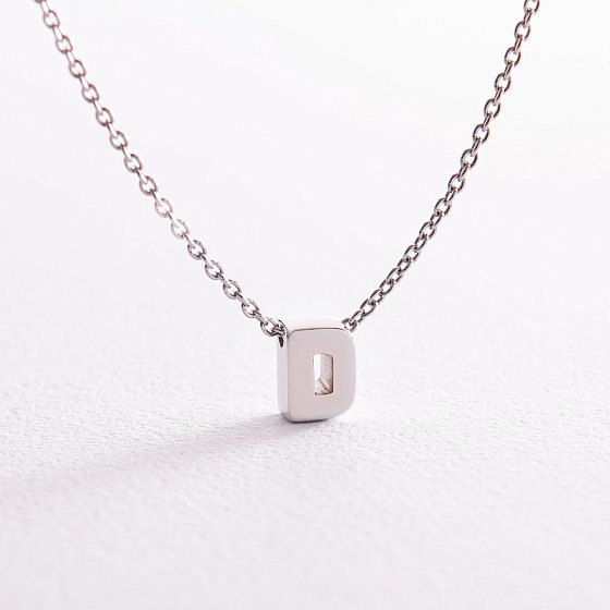 Серебряное колье с буквой "D" 1105 D