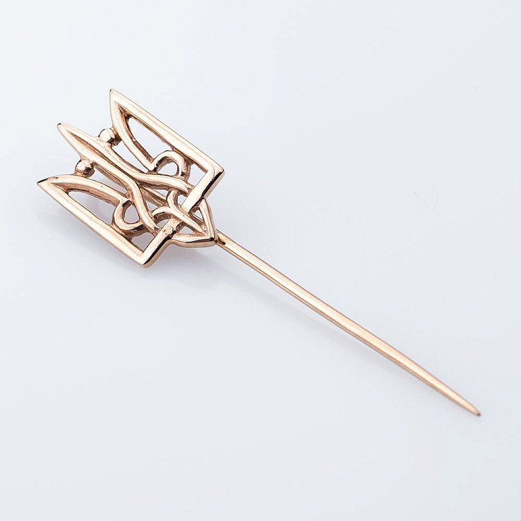 Золотая заколка Герб Украины "Тризуб" зак00143 от ювелирного магазина Оникс