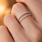 Двойное кольцо в белом золоте с бриллианты кб0450ca от ювелирного магазина Оникс