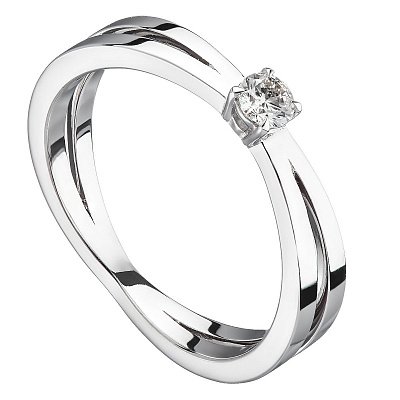Золотое помолвочное кольцо с бриллиантом zbern005