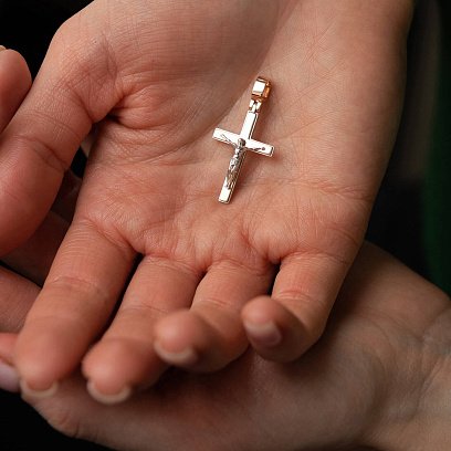 Золотой крест "Распятие" 122322421 №2