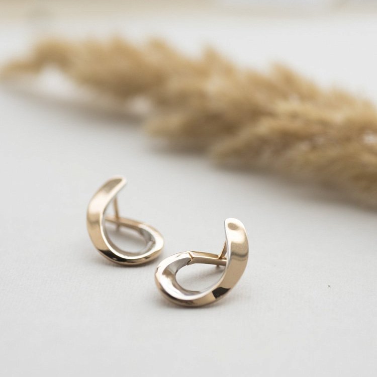 Золоті сережки "Крапельки" с05847 від ювелірного магазину Онікс - 2