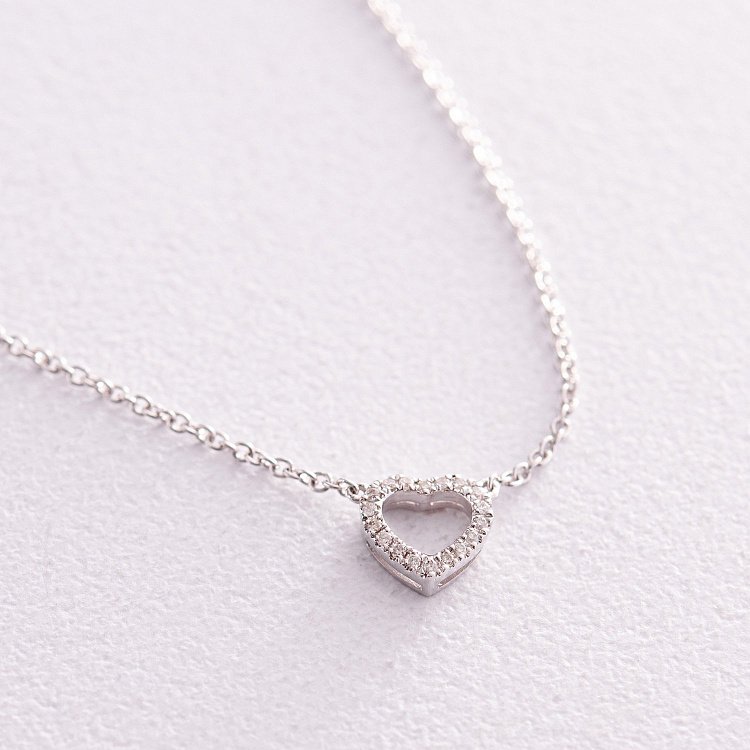 Золотое колье "Сердечко" с бриллиантами колб0088ca от ювелирного магазина Оникс - 2