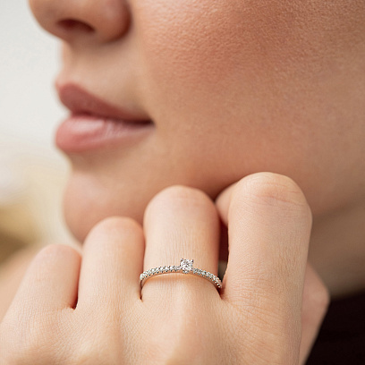 Помолвочное золотое кольцо с бриллиантами кб0634ca №4