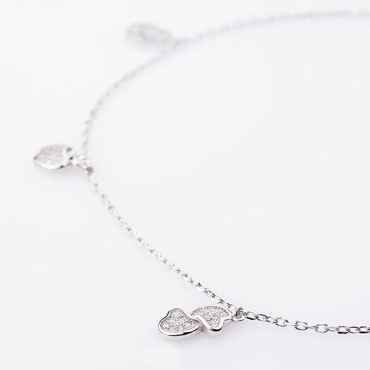 Срібний браслет на ногу з фіанітами 14931 від ювелірного магазину Онікс - 4