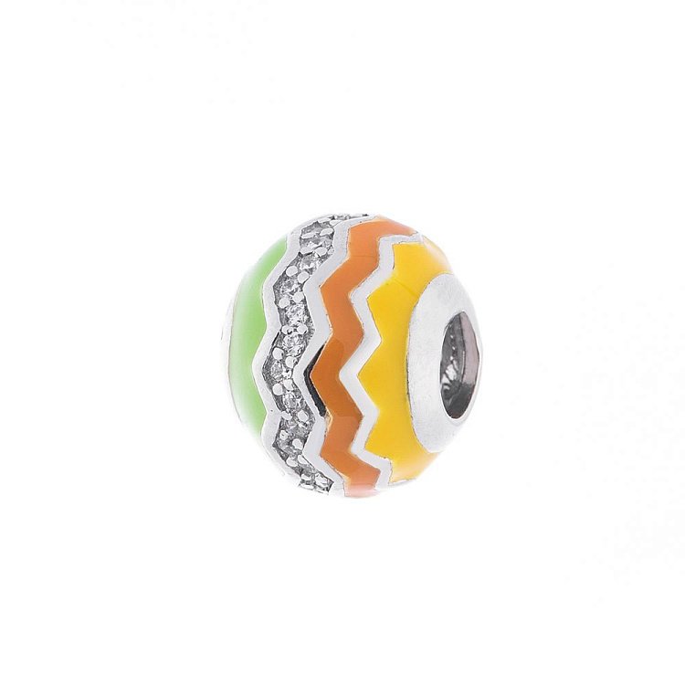 Срібний шарм (емаль, фіаніти) 132533 від ювелірного магазину Онікс - 1