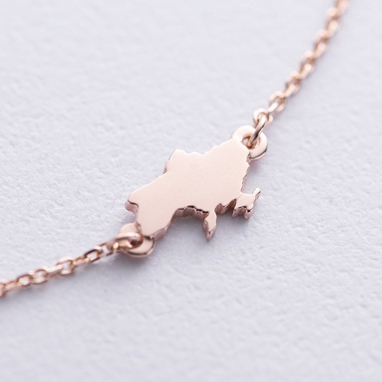 Браслет "Карта України" у червоному золоті з2092к від ювелірного магазину Онікс - 2