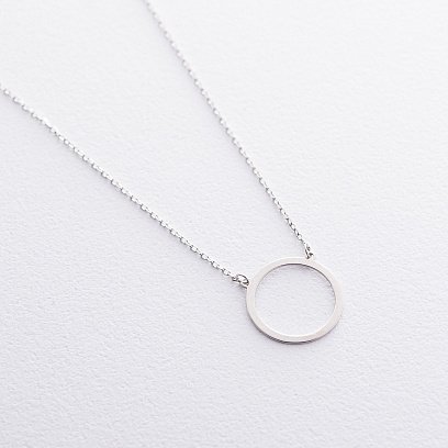 Серебряное колье "Круг" 18907 №4