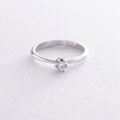 Заручальна каблучка в білому золоті (діамант) кб0194 №3