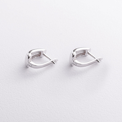 Серебряные серьги "Волна" на английской застежке 123527 №2