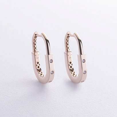 Сережки "Camilla" в жовтому золоті (фіаніти) с08809