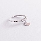 Золотое кольцо "Сердечко" с фианитами к06795 от ювелирного магазина Оникс - 1