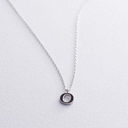 Срібне кольє з літерою О 18623ч №3