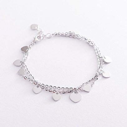 Браслет "Сердечки" в білому золоті б04521