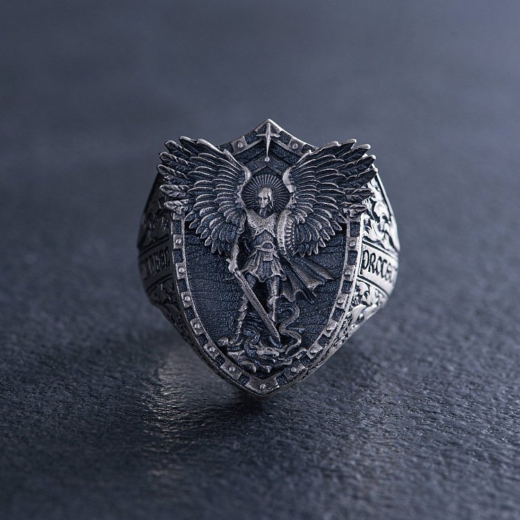 Серебряное кольцо "Архангел Михаил" 1143 от ювелирного магазина Оникс - 2