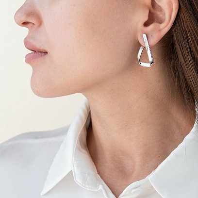 Золоті сережки на англійській застібці с07543 №2