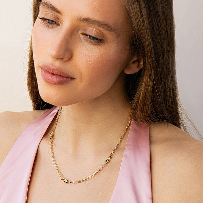 Колье "Фантазия" в желтом золоте кол02664 №6