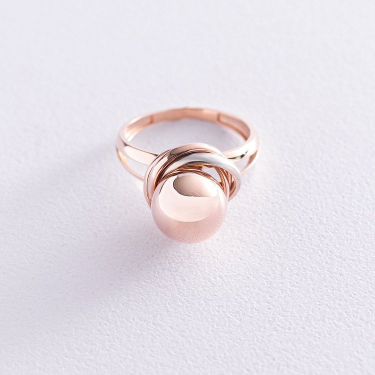 Золотое кольцо "Шар" к06656 от ювелирного магазина Оникс - 2