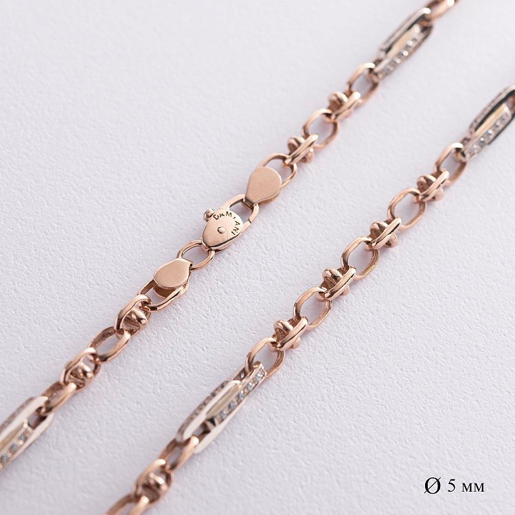 Мужская золотая цепочка (куб. циркония) (0.5 см) Ц0002-8 Мужская золотая цепочка (куб. циркония) (0.5 см) Ц0002-8 от ювелирного магазина Оникс