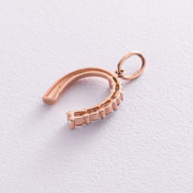 Золота підвіска "Підкова" (фіаніт) п02946 від ювелірного магазину Онікс - 2