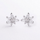 Сережки - пусети "Квіточки" в білому золоті (діаманти) сб0700rc от ювелирного магазина Оникс