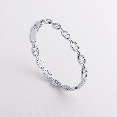 Жесткий браслет "Helen" в белом золоте б05757