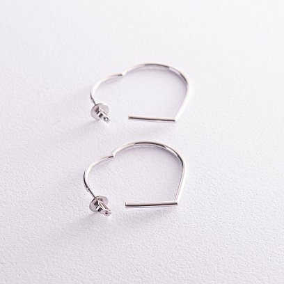 Золоті сережки - пусети "Сердечка" с07981 №5