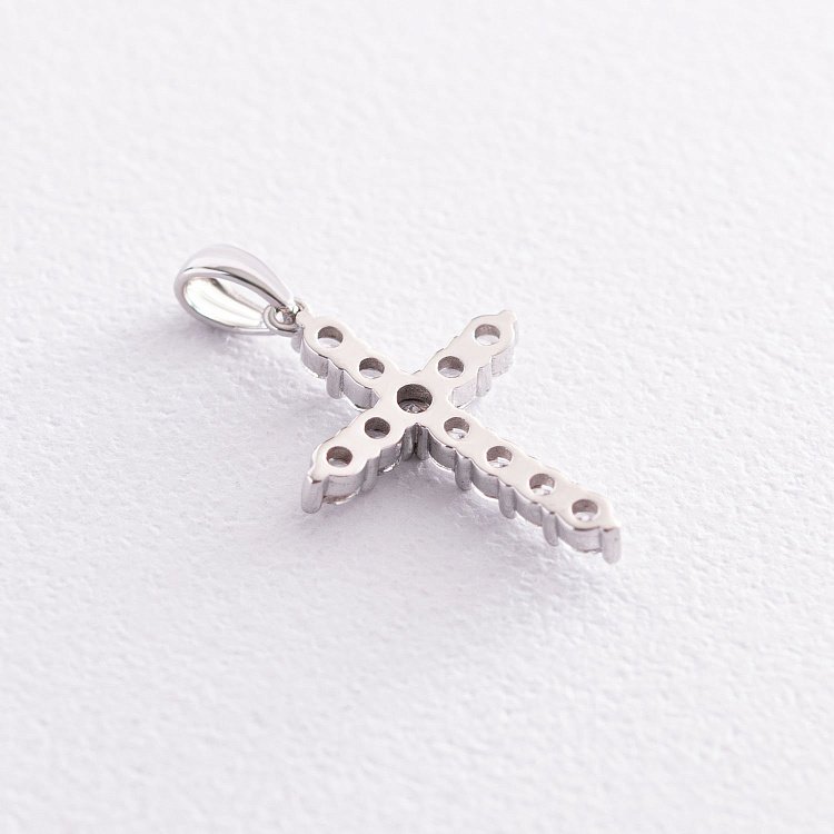 Золотой крестик с белыми фианитами п03564 от ювелирного магазина Оникс - 2