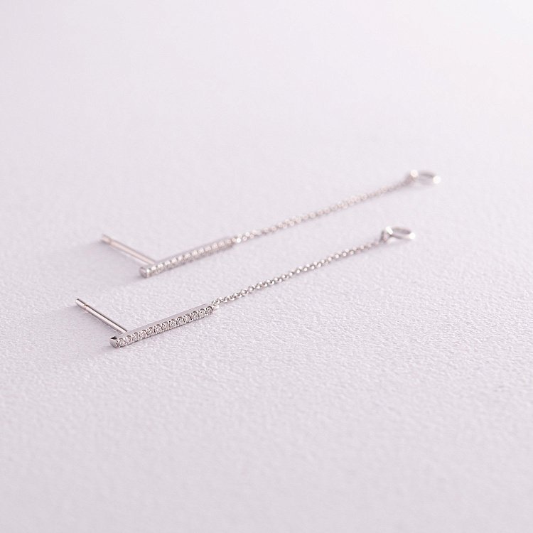 Золоті сережки - пусети з діамантами сб0433ca від ювелірного магазину Онікс - 4