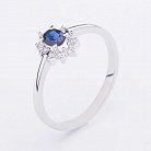 Золотое кольцо с синим сапфиром и бриллиантами JMSR7915 от ювелирного магазина Оникс