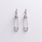 Срібні сережки "Шпильки" з фіанітами 1063 от ювелирного магазина Оникс - 2
